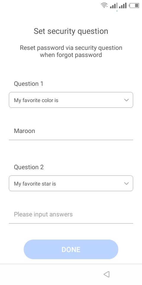 Set security questions