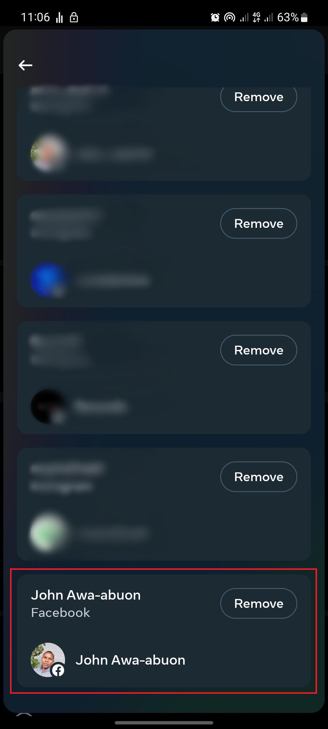Meta connected experience accounts page
