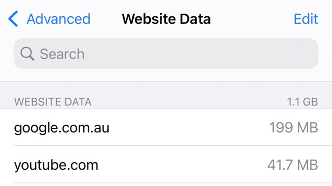 Удаление данных конкретного сайта из списка