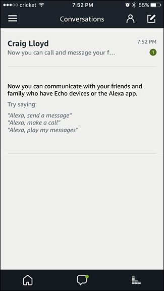Список контактов в приложении Alexa