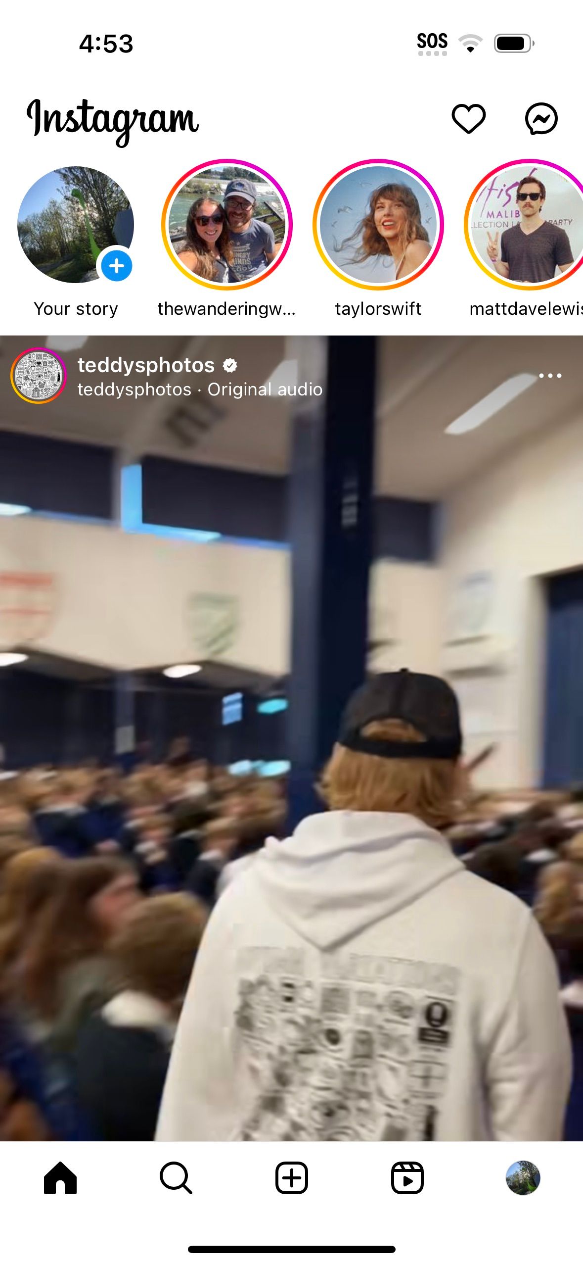 Главная страница Instagram с аккаунтом Ed Sheeren