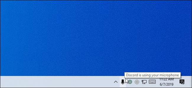 Наведение курсора на значок микрофона в области уведомлений May 2019 Update