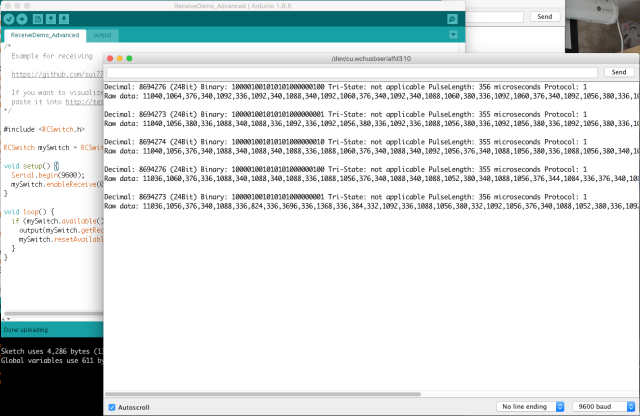 Сниффинг RF: вывод в Serial Monitor