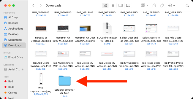 Откройте папку с приложением SD Card Formatter