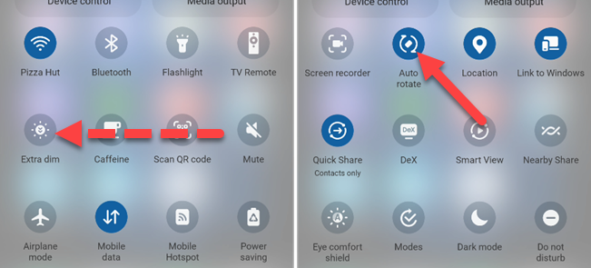 Кнопка Автоповорот на Samsung Galaxy.