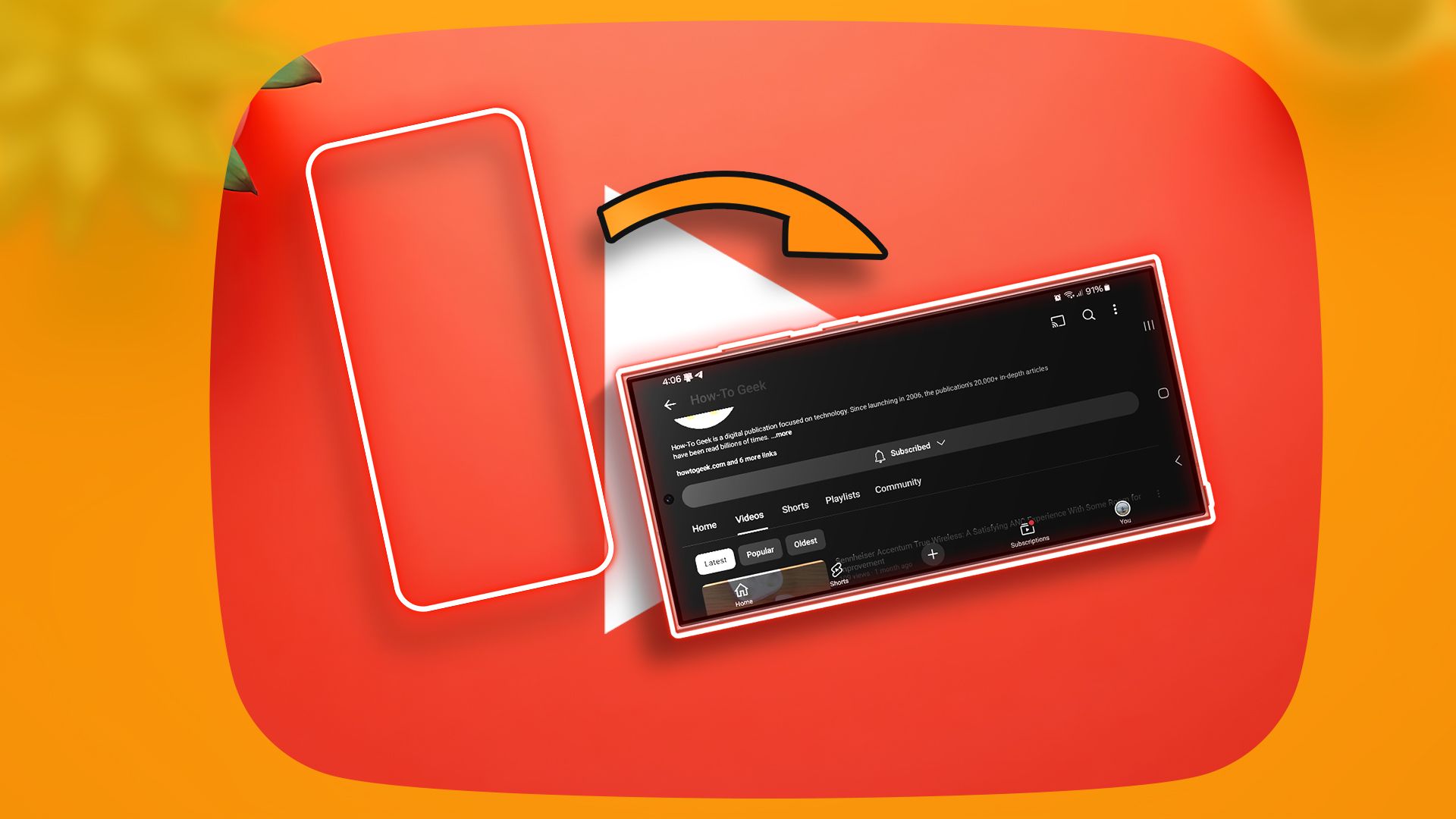 Автоповорот YouTube на Samsung через Modes and Routines
