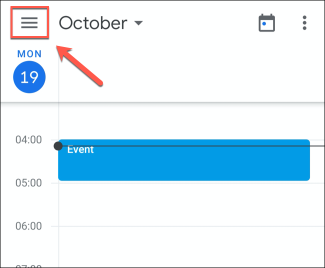 Нажмите иконку меню в левом верхнем углу
