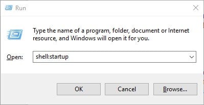 команда shell startup