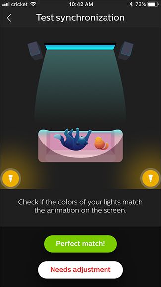 Процесс тестирования расположения ламп и подтверждение All Good