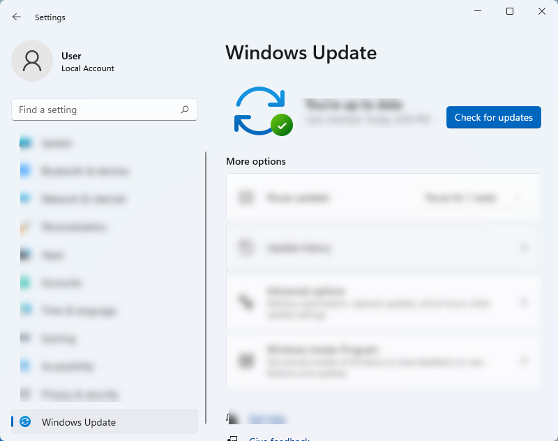 Кнопка проверки обновлений