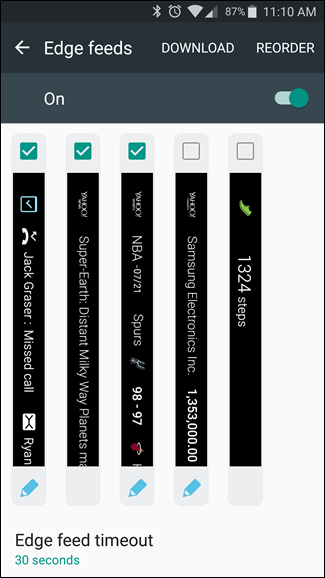 Скриншот: меню Edge feeds