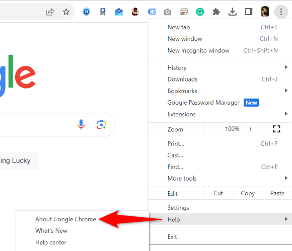 Выберите Справка → О Google Chrome.