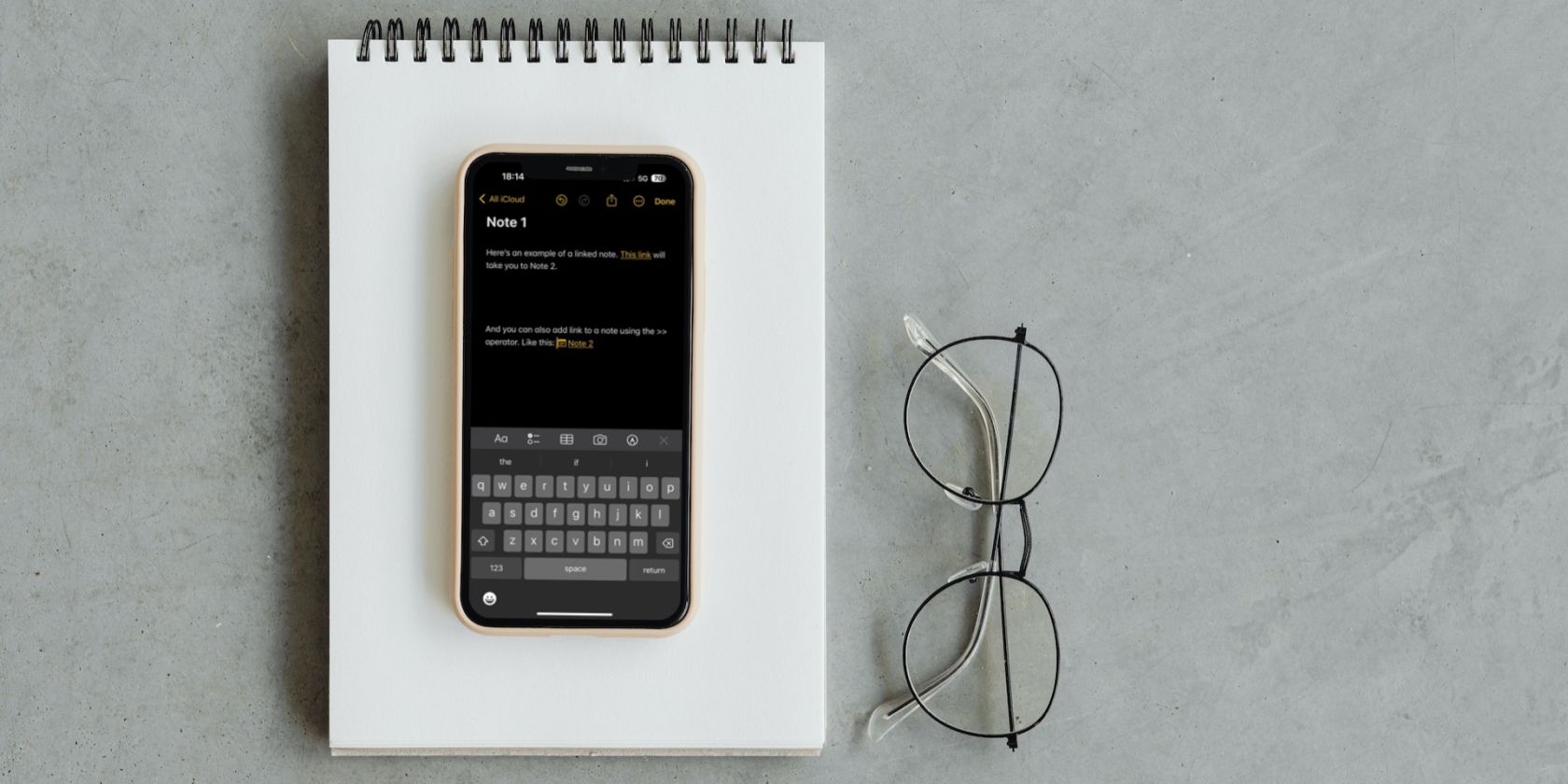 Как ссылаться на заметки в Apple Notes (iOS 17)