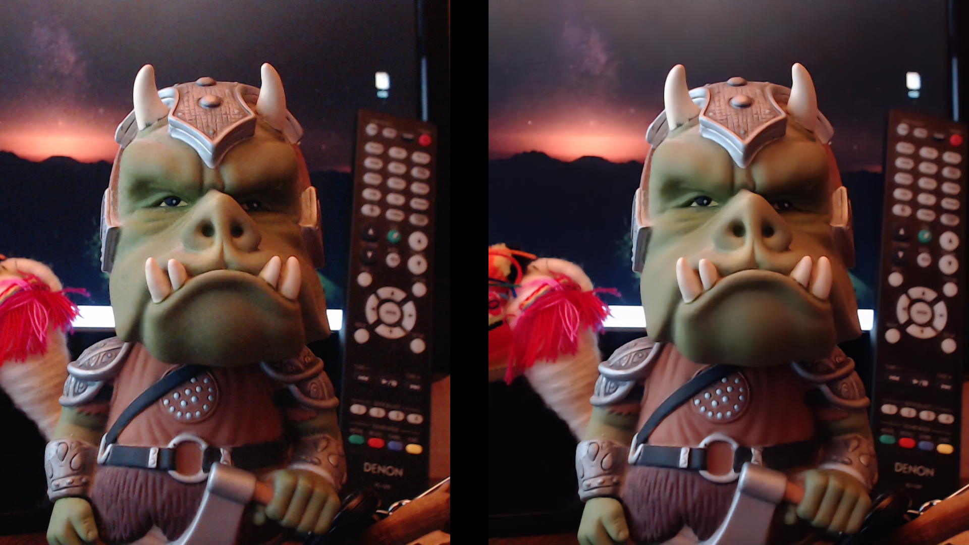 Сравнение: слева шум выключен, справа шум уменьшен