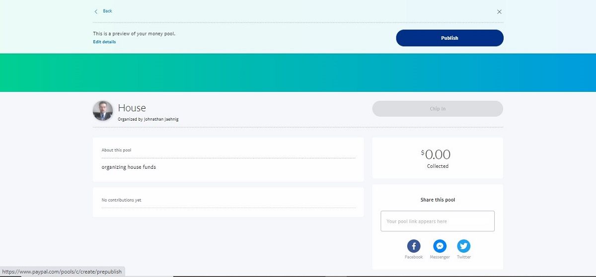 Предпросмотр и публикация пула