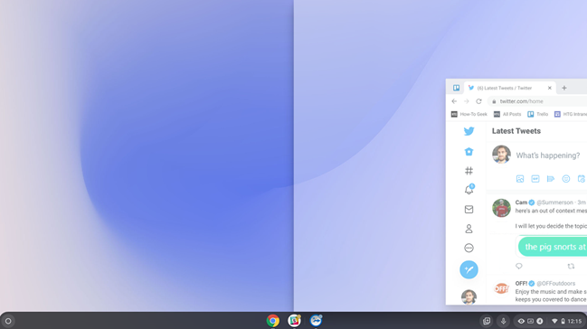 Перетащите окно к левому или правому краю до появления полупрозрачной рамки