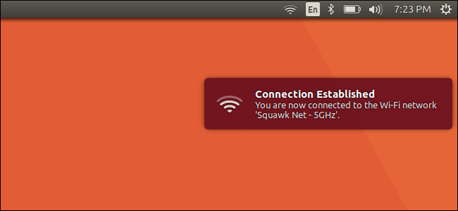 Иконка подключения Wi‑Fi в Ubuntu на живой системе