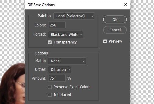 Сохранение GIF в Photoshop