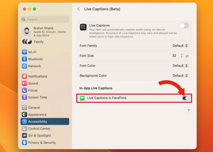 Переключатель для FaceTime
