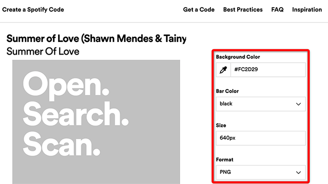 Customize the code in the 