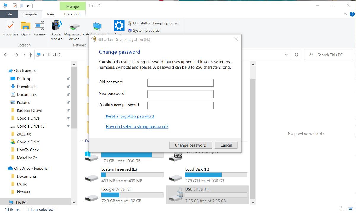 Изменить пароль BitLocker без отключения