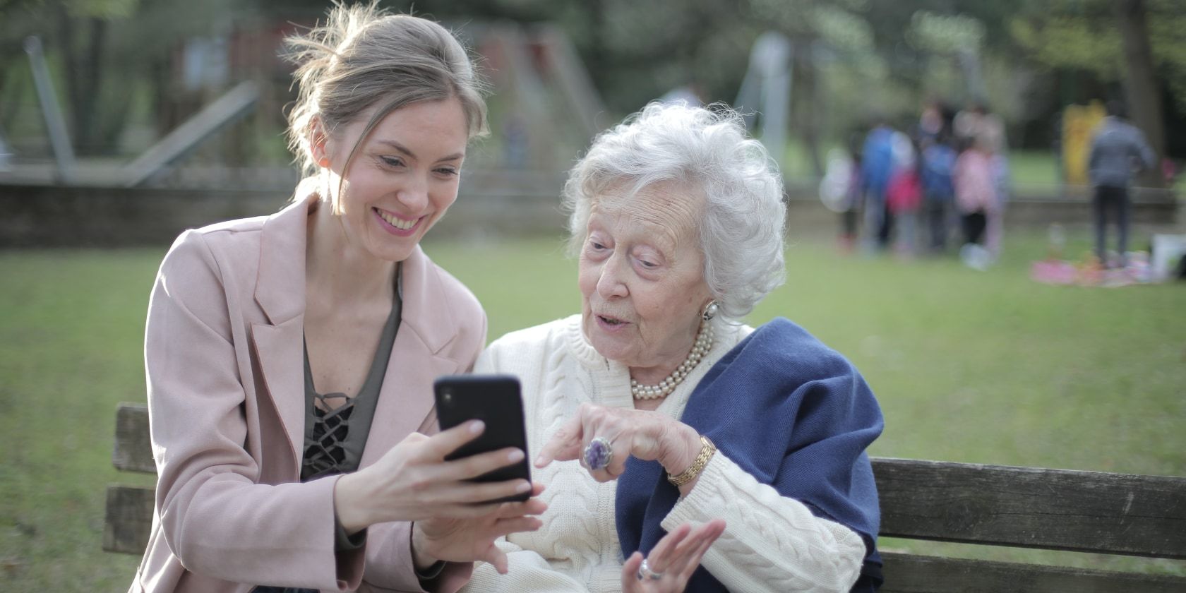 senior using a phone