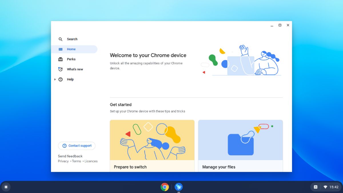 Экран приветствия ChromeOS Flex