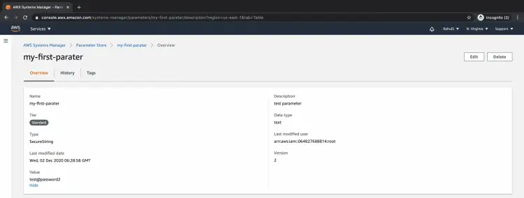 Подтверждение значения перед удалением параметра