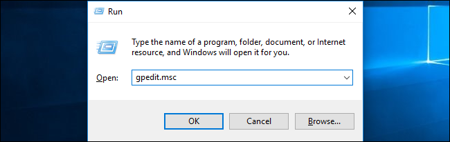 Окно «Выполнить» с командой gpedit.msc