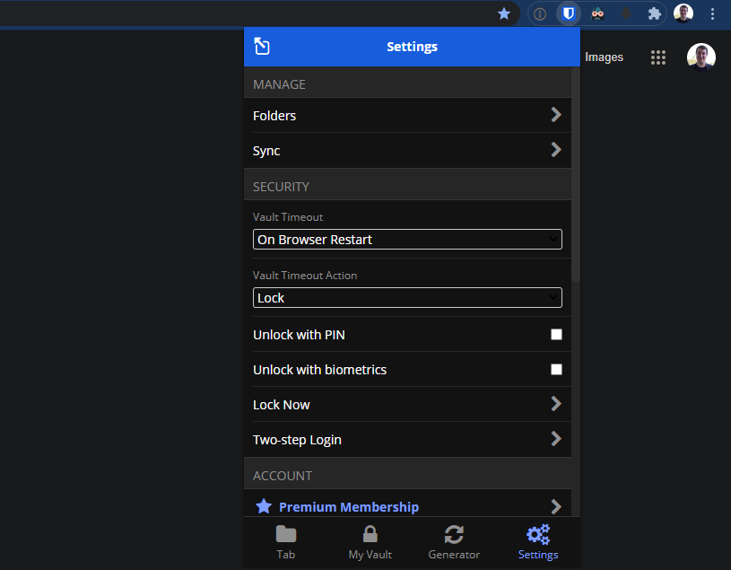Bitwarden Browser Extension
