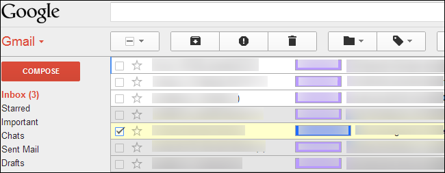 Gmail с темой High Contrast: тёмный фон и чёткие элементы
