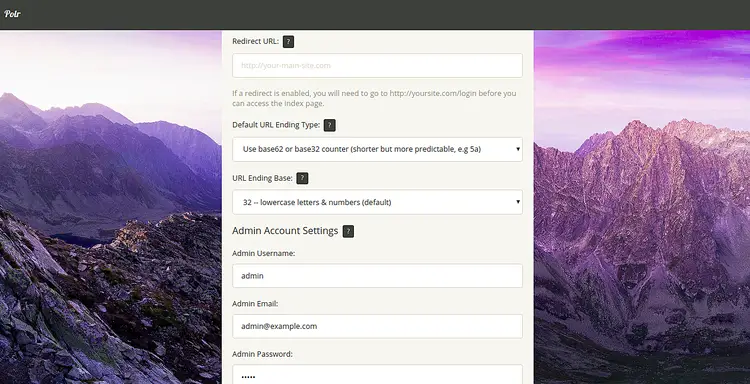 Создание аккаунта администратора