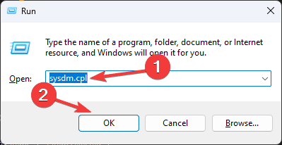 sysdm.cpl run command - ERROR_RXACT_COMMITTED