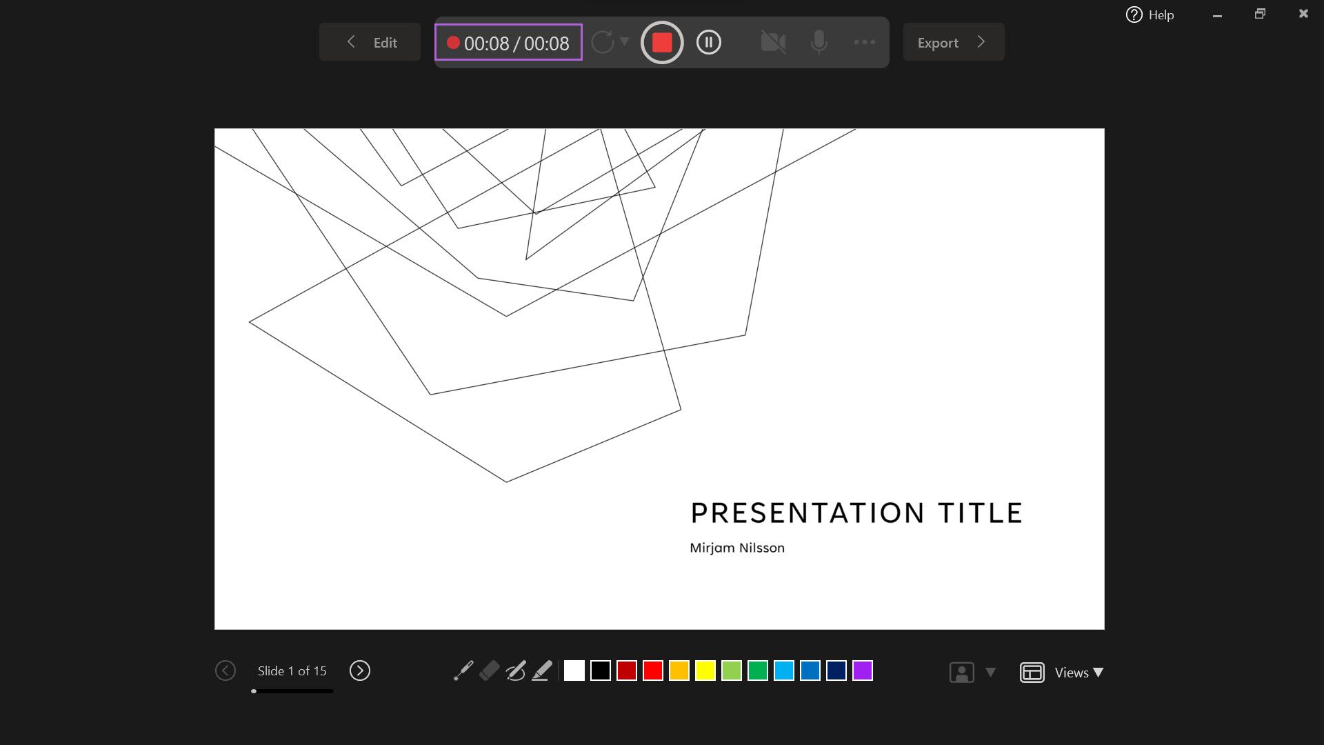Таймер начинает отсчитывать время записи