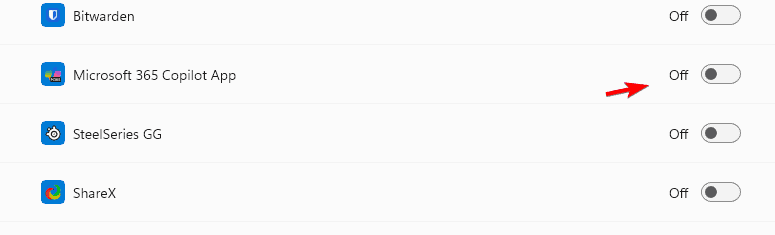 Параметр Copilot (preview) в настройках панели задач Windows 11