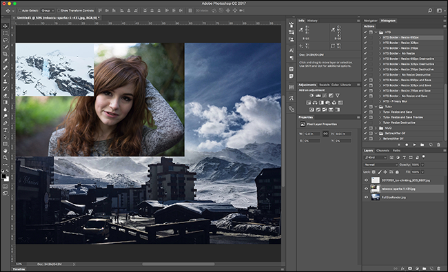 Слои, загруженные в Photoshop