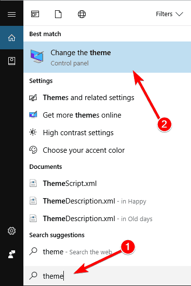 Выбор темы высокого контраста
