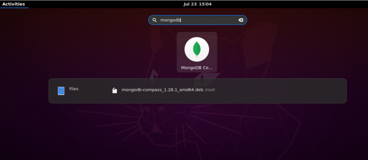 Запуск MongoDB Compass из меню приложений