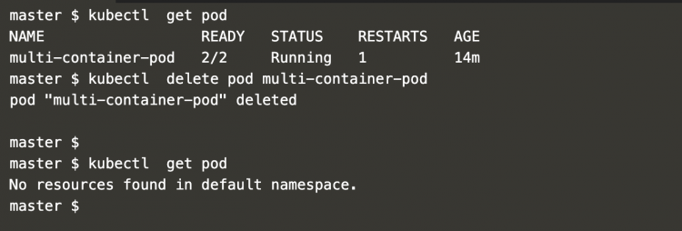 Удаление Pod через kubectl delete pod