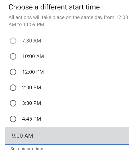 Измените время слота в настройках рутины