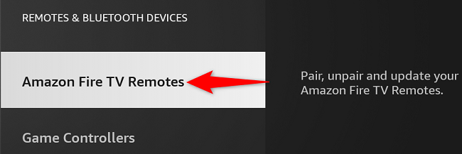 Выберите «Пульты Amazon Fire TV».