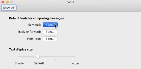 Опции шрифтов в Outlook для Mac