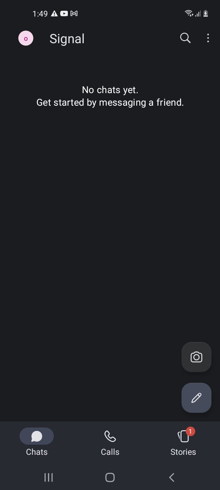 Страница чата в Signal