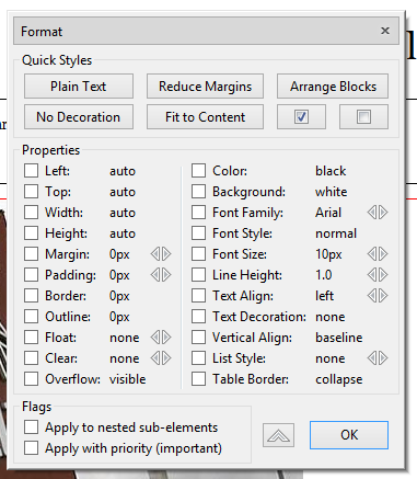Панель форматирования Print Edit для изменения стилей и размеров шрифта