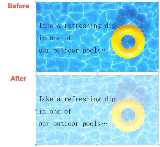 Изображение до и после изменения прозрачности