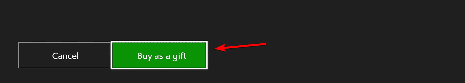Изображение: экран консоли Xbox с магазином Microsoft и опцией подарка