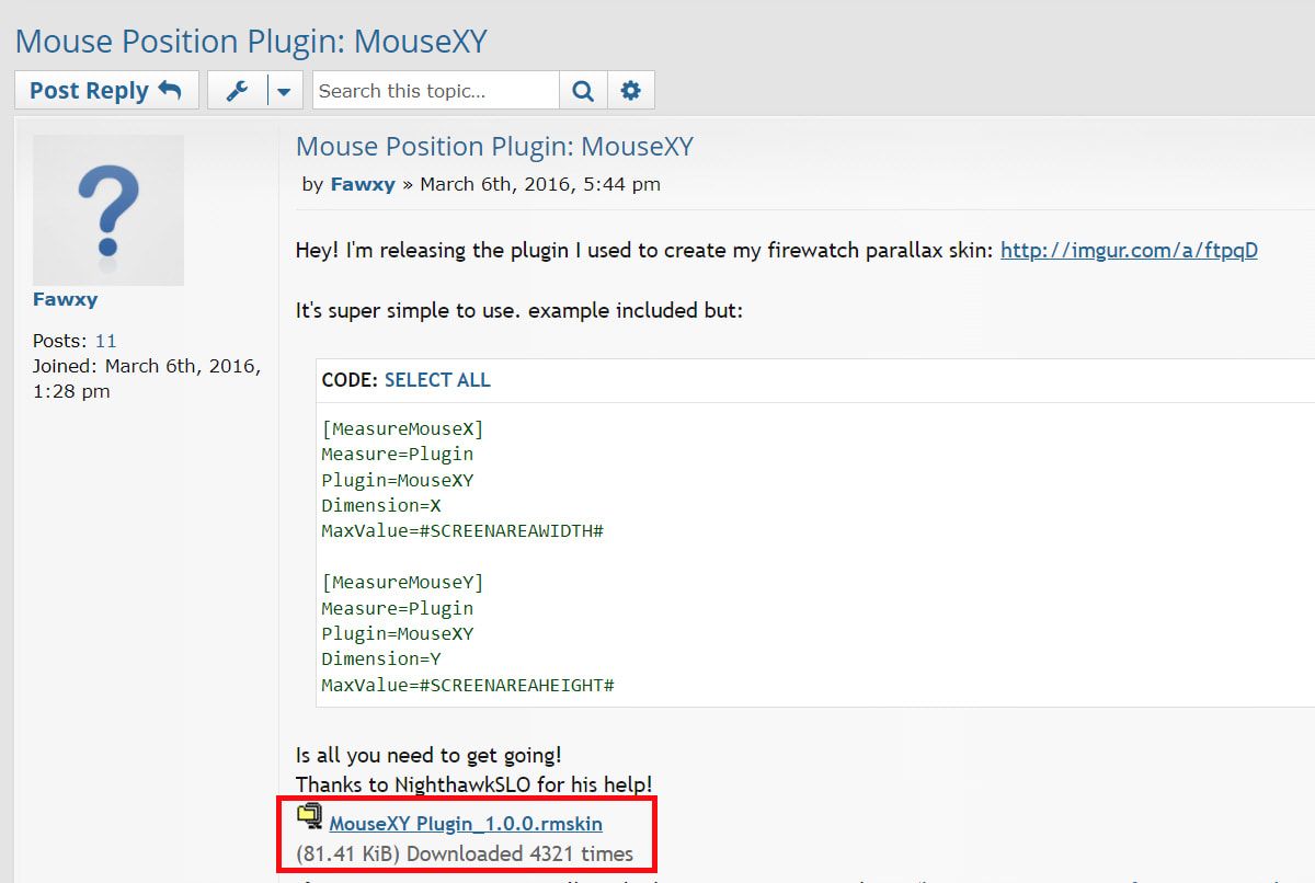 Rainmeter Community Post
