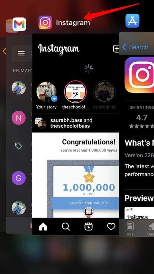 Принудительное закрытие Instagram на iOS