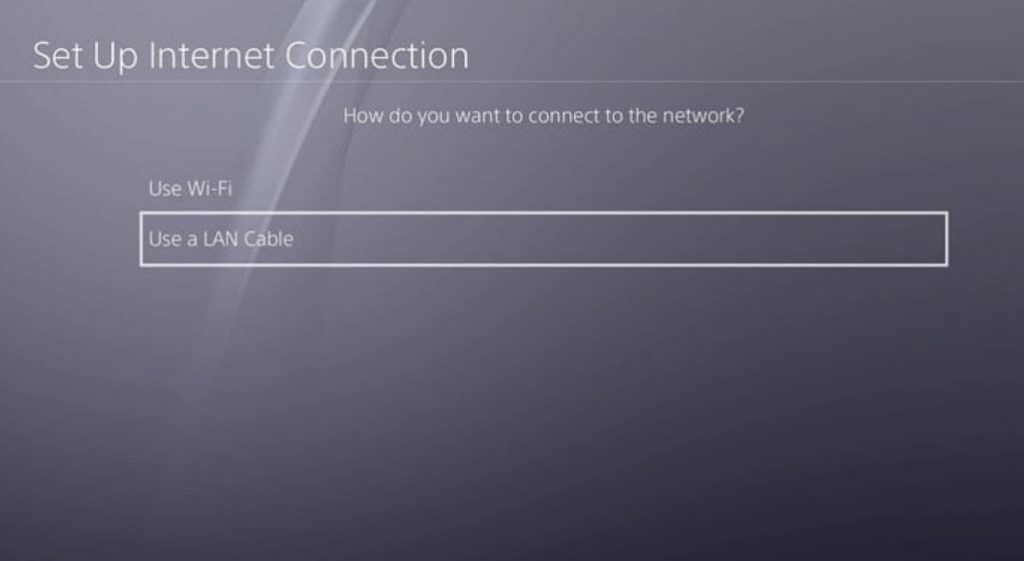 PS4のネットワーク設定画面