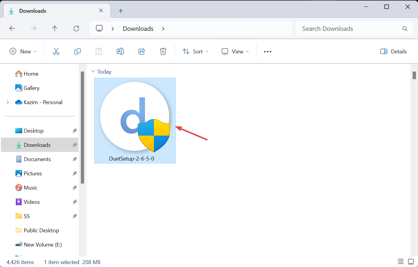 Окно установки Duet Display на Windows